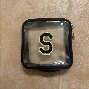 SHEIN Black and Gold Clear Cosmetic Bag